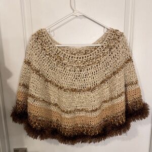 Chic Multicolor Knit Poncho